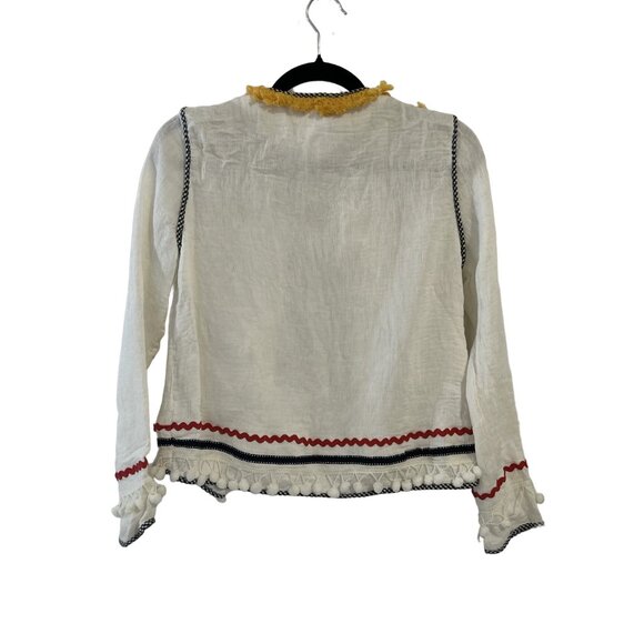 ENGLISH FACTORY OPEN COTTON JACKET FRINGE DETAIL (RETAIL $65) - Picture 2 of 6